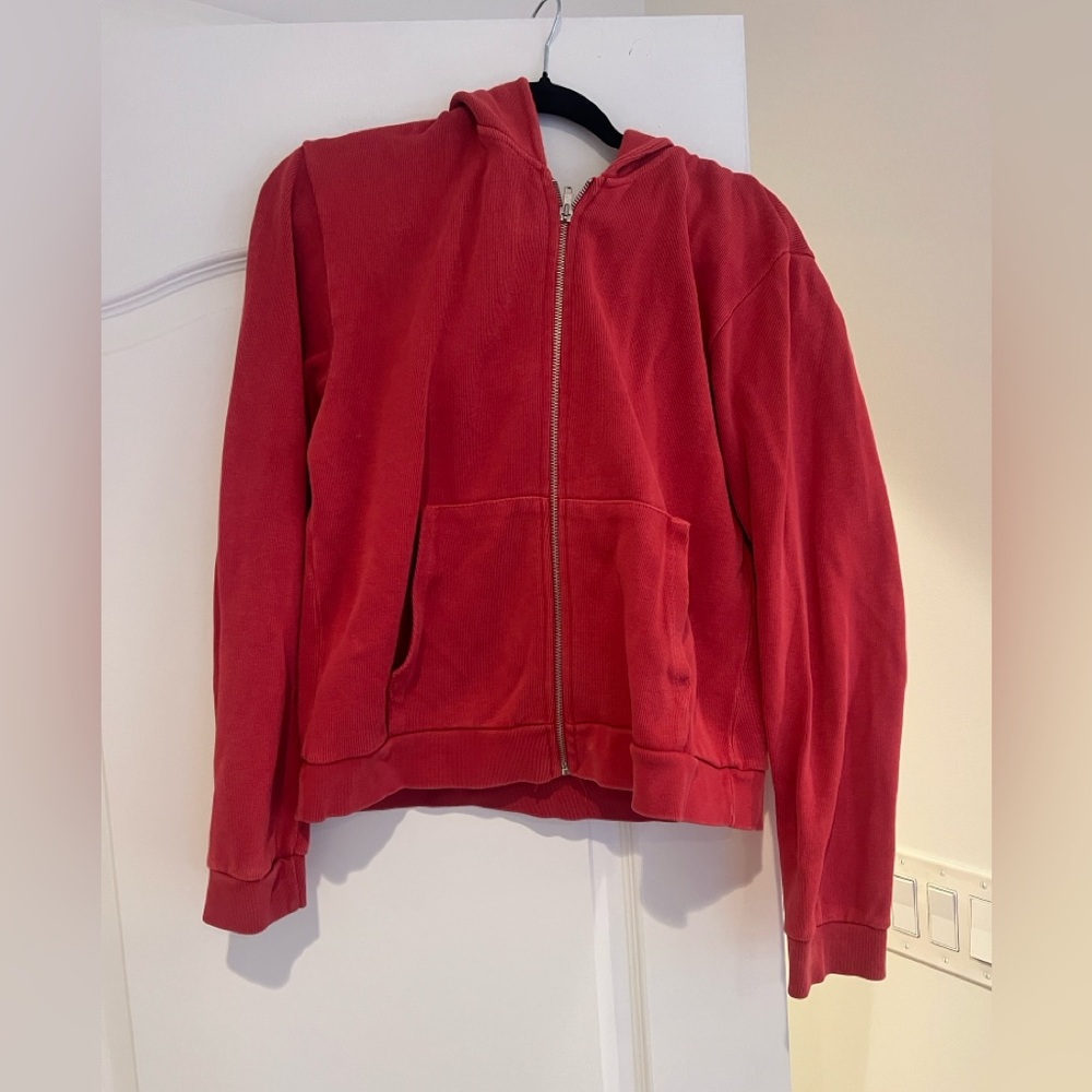 Brandy Melville Red Zip Up Hoodie
